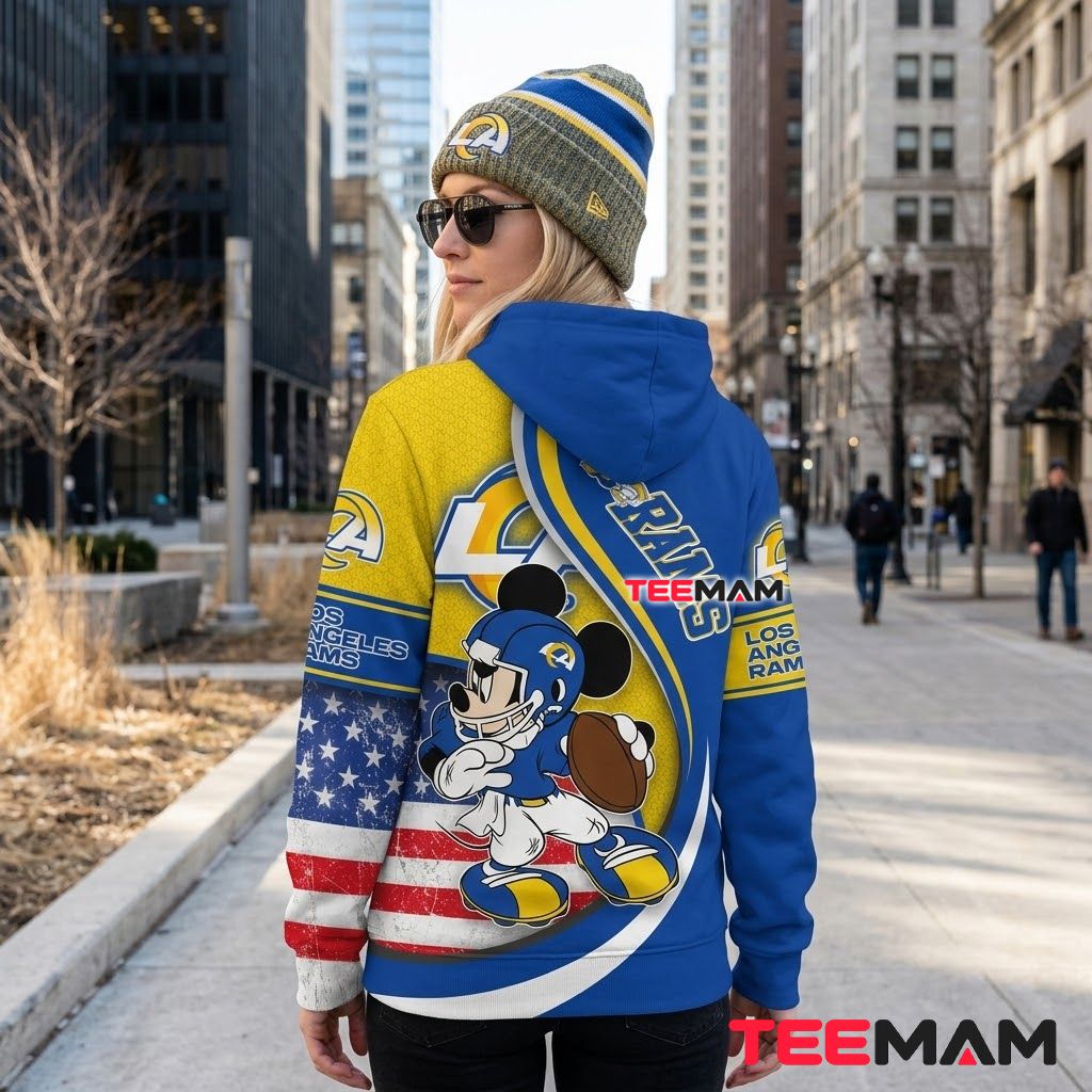 Personalized Los Angeles Rams 3D Hoodie Mickey Mouse Player Version 3 Personalized Los Angeles Rams 3D Hoodie Mickey Mouse Player Version 3
