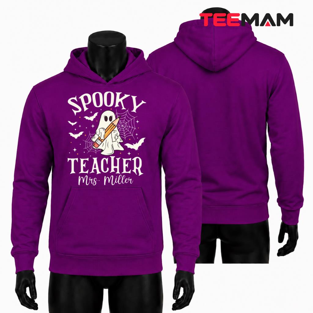 Personalized Teacher Halloween Hoodie Spooky Ghost Personalized Teacher Halloween Hoodie Spooky Ghost