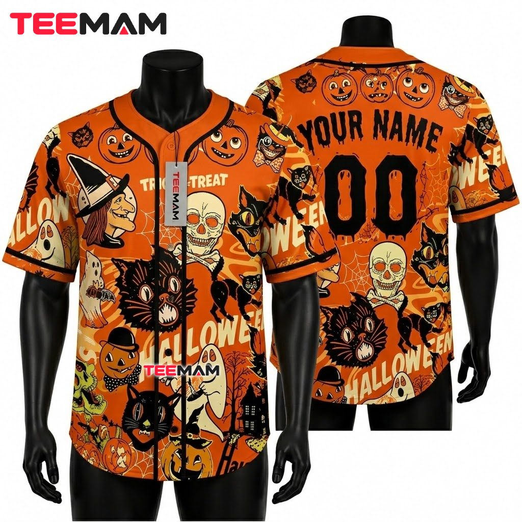 Skeleton Rib Cage Halloween Baseball Jersey Black White