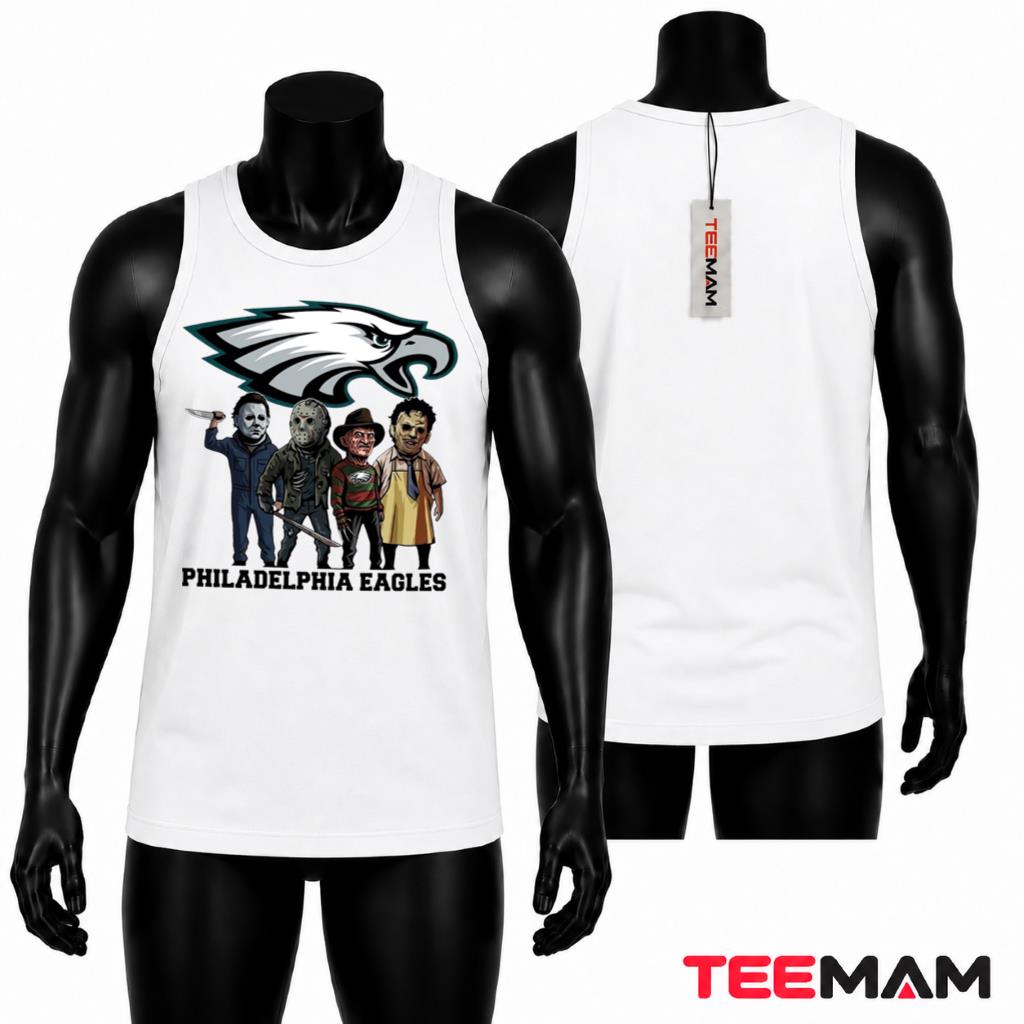Philadelphia Eagles Halloween Tank Top Horror Movie Killers Philadelphia Eagles Halloween Tank Top Horror Movie Killers