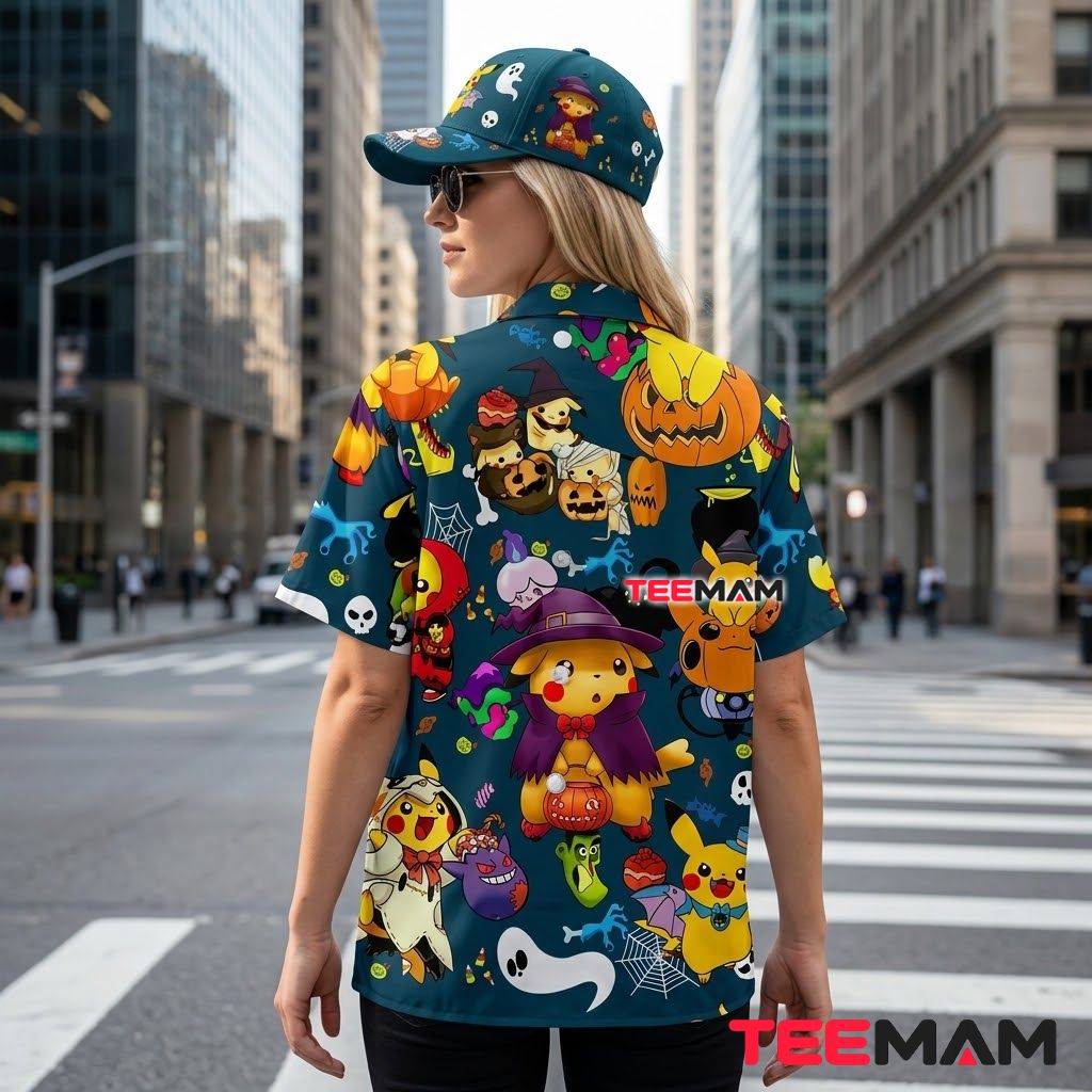 Pikachu Pokemon Hawaiian Shirt Halloween Costume Party Version 3 Pikachu Pokemon Hawaiian Shirt Halloween Costume Party Version 3