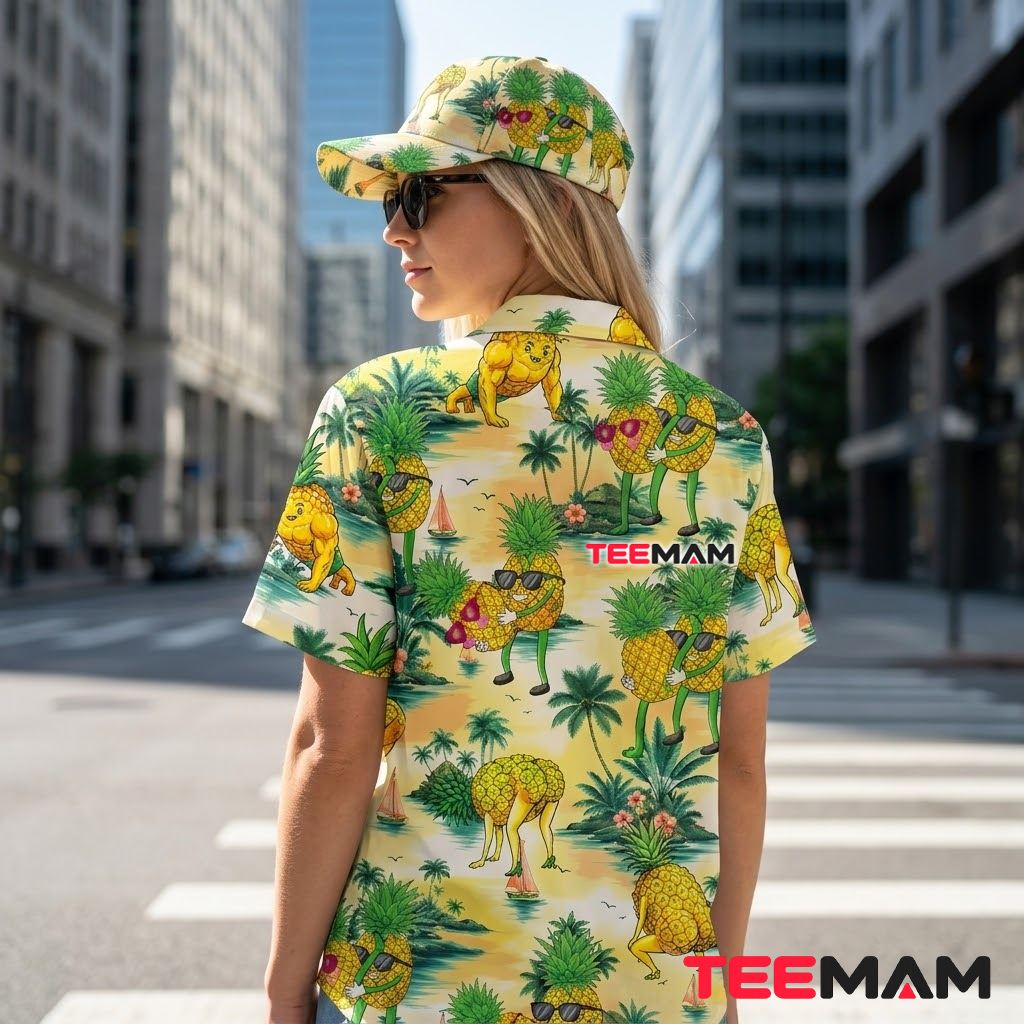Pineapple Hawaiian Shirt Funny Cartoon Beach Island Version 3 Pineapple Hawaiian Shirt Funny Cartoon Beach Island Version 3