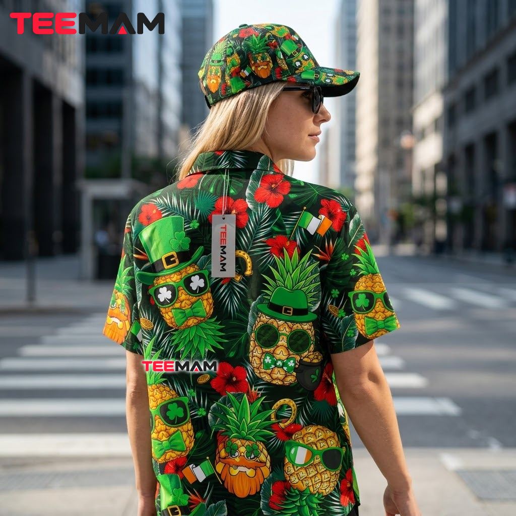 Pineapple Hawaiian Shirt St Patrick Shamrock Leprechaun Version 3 Pineapple Hawaiian Shirt St Patrick Shamrock Leprechaun Version 3