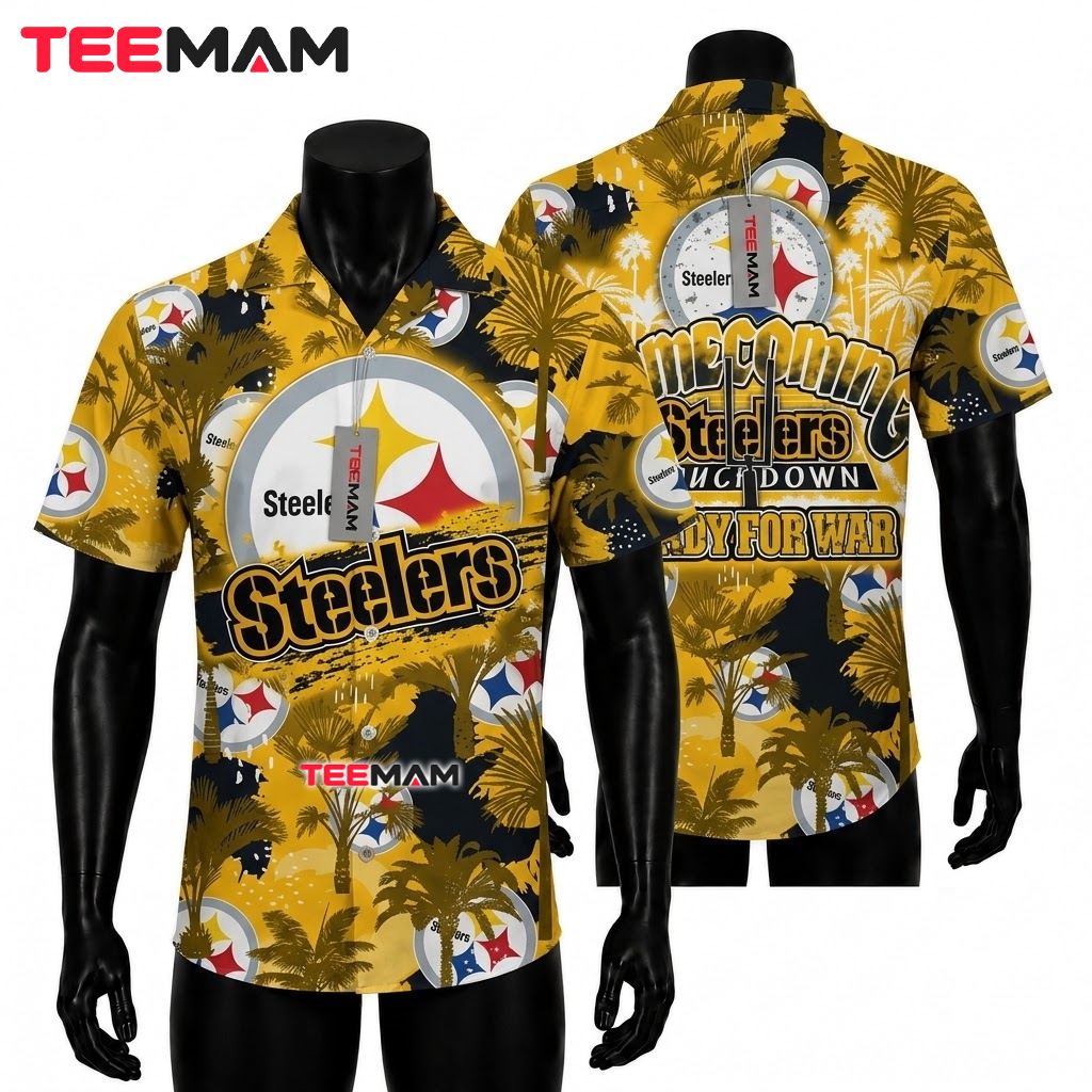 Pittsburgh Steelers Hawaiian Shirt Homecoming Palm Front