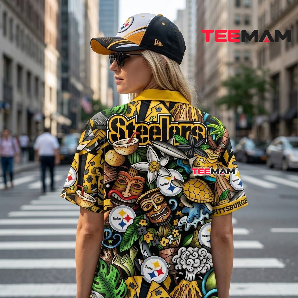 Pittsburgh Steelers Hawaiian Shirt Tiki Volcano Version 3 Pittsburgh Steelers Hawaiian Shirt Tiki Volcano Version 3
