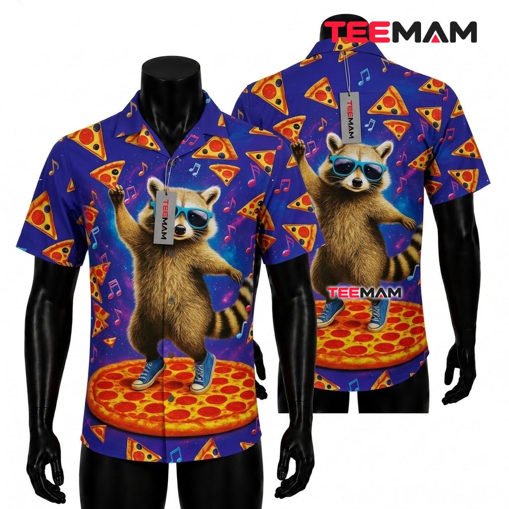 Raccoon Hawaiian Shirt Ukulele Pineapple Tropical Raccoon Hawaiian Shirt Ukulele Pineapple Tropical