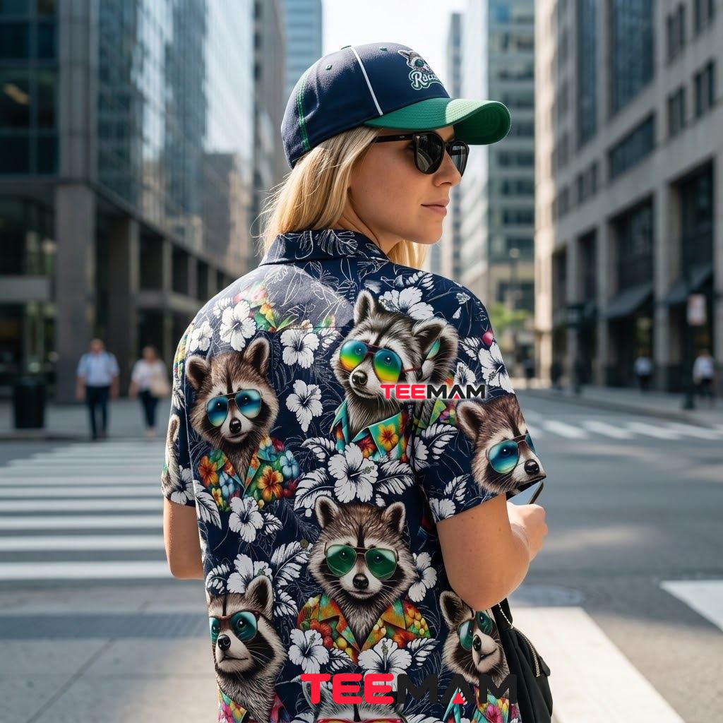 Raccoon Hawaiian Shirt Sunglasses Navy Floral Version 3 Raccoon Hawaiian Shirt Sunglasses Navy Floral Version 3