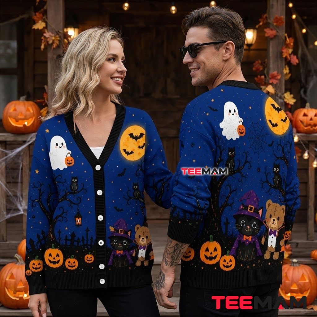 Royal Halloween Cardigan Ghost Teddy Bear 2 Royal Halloween Cardigan Ghost Teddy Bear 2