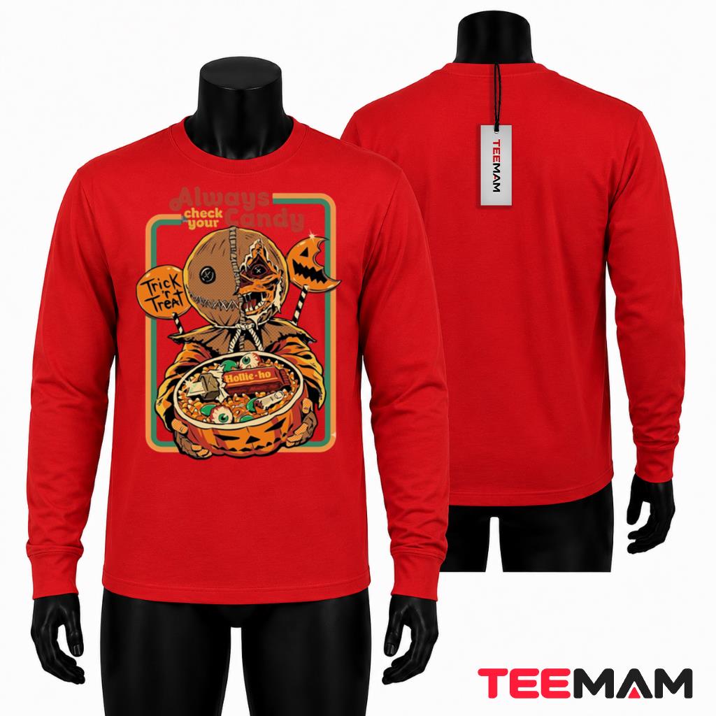 Sam Trick R Treat Halloween Horror Long Sleeve Always Check Your Candy Sam Trick R Treat Halloween Horror Long Sleeve Always Check Your Candy