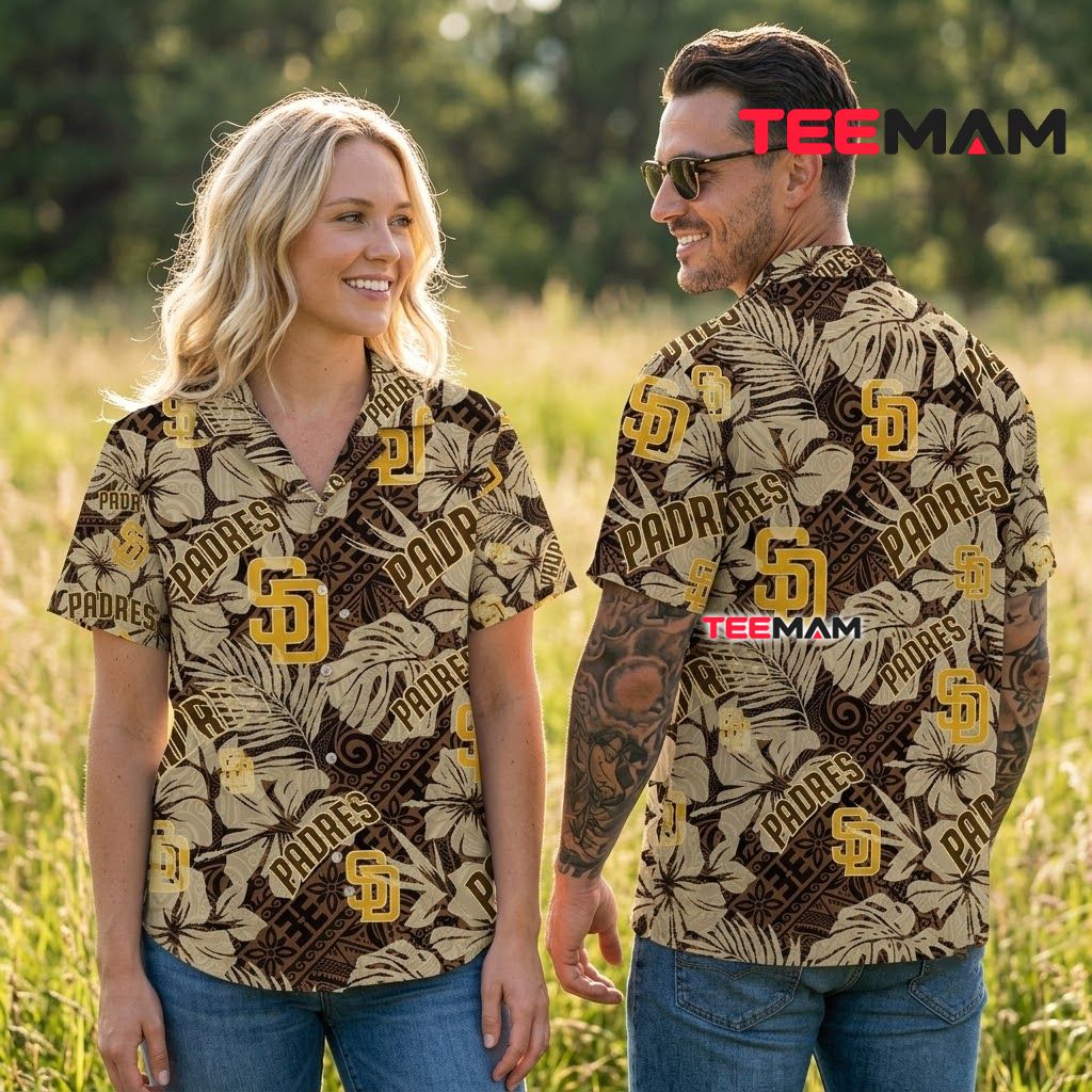 San Diego Padres Aloha Shirt Hibiscus Tribal Back San Diego Padres Aloha Shirt Hibiscus Tribal Back