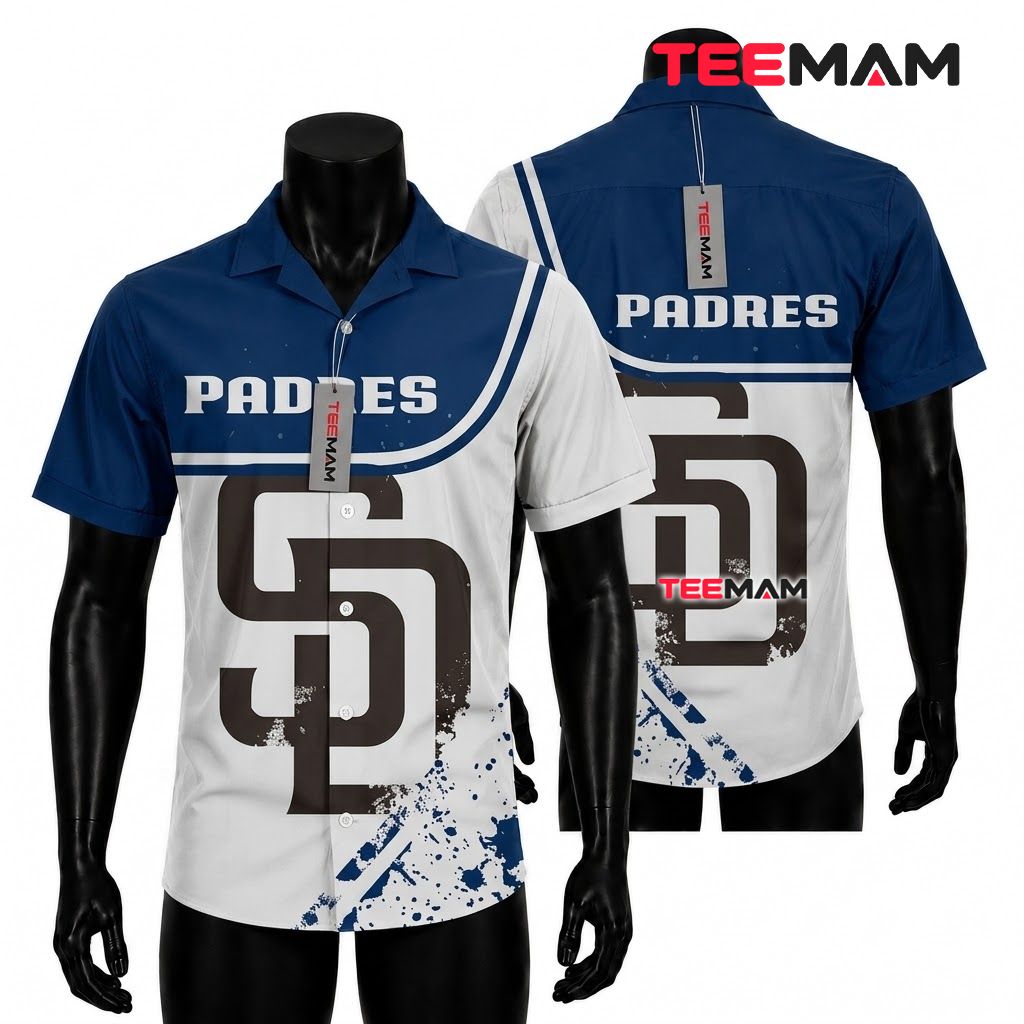 San Diego Padres Hawaiian Shirt Ink Splash Beach Front
