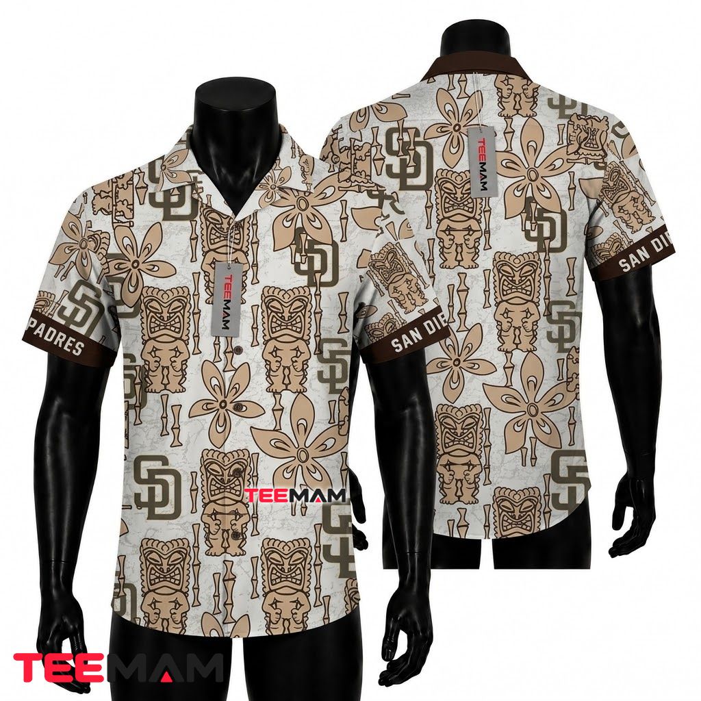 San Diego Padres Hawaiian Shirt Tiki Totem Front