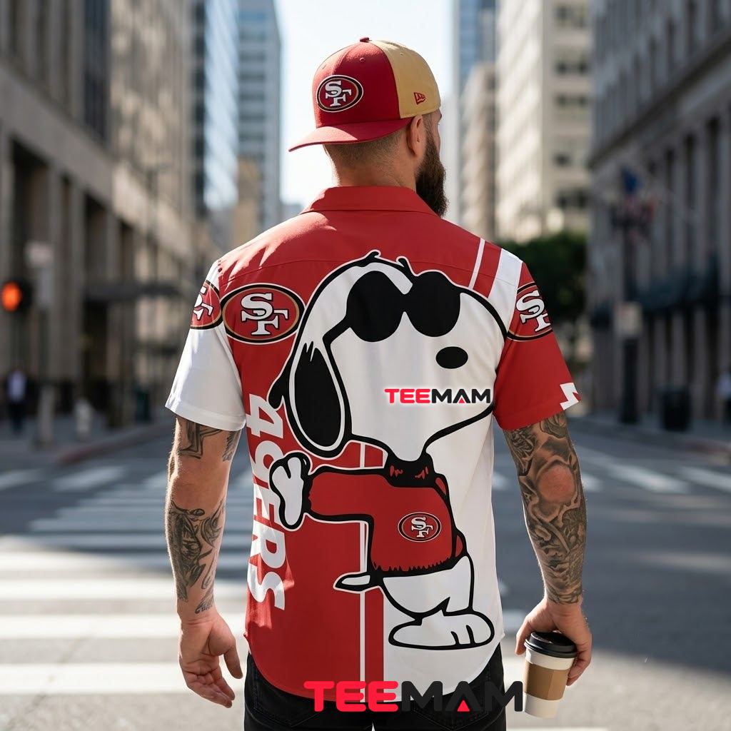 San Francisco 49ers Hawaiian Shirt Snoopy Cool Version 3 San Francisco 49ers Hawaiian Shirt Snoopy Cool Version 3