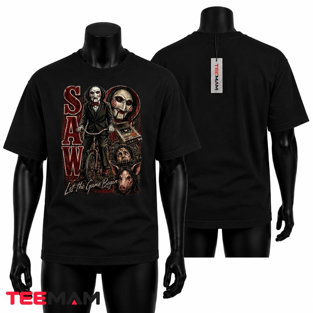 Saw Halloween T-Shirt Billy Puppet Horror Movie Spooky