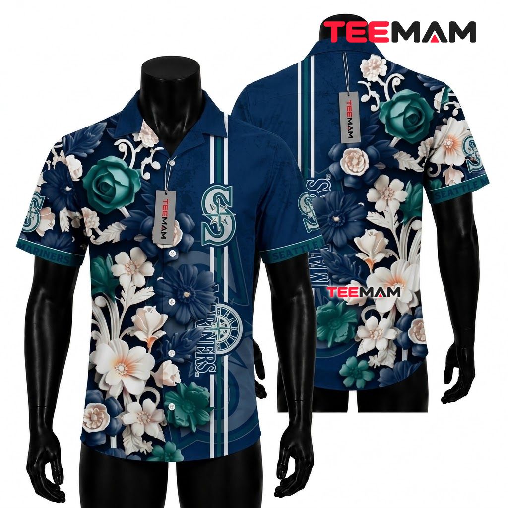Seattle Mariners Hawaiian Shirt Rose Garden Front