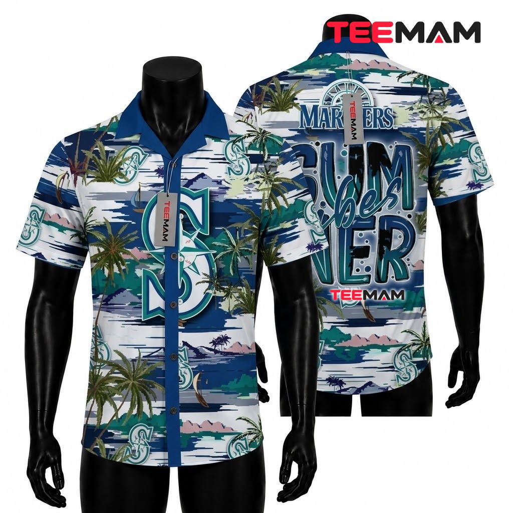 Seattle Mariners Hawaiian Shirt Summer Scenic Front