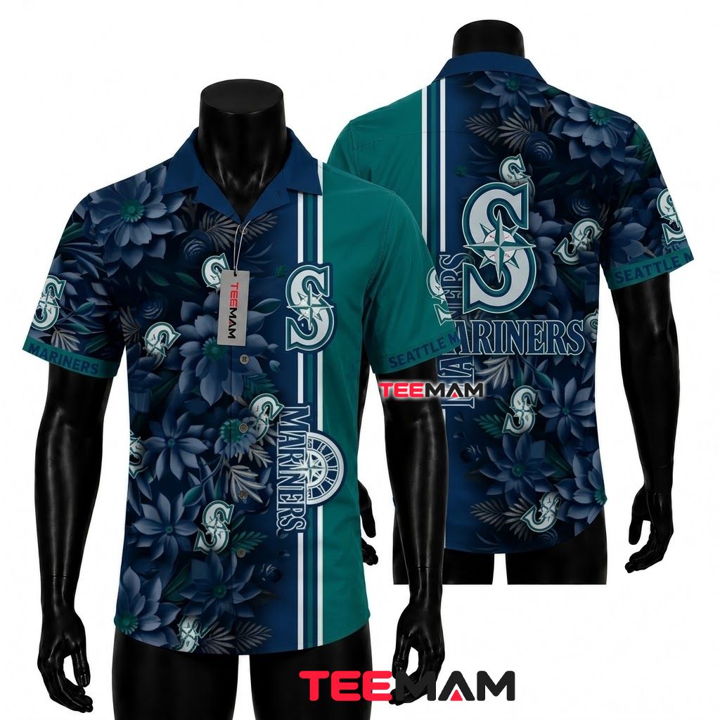 Seattle Mariners Hawaiian Shirt Sunflower Front