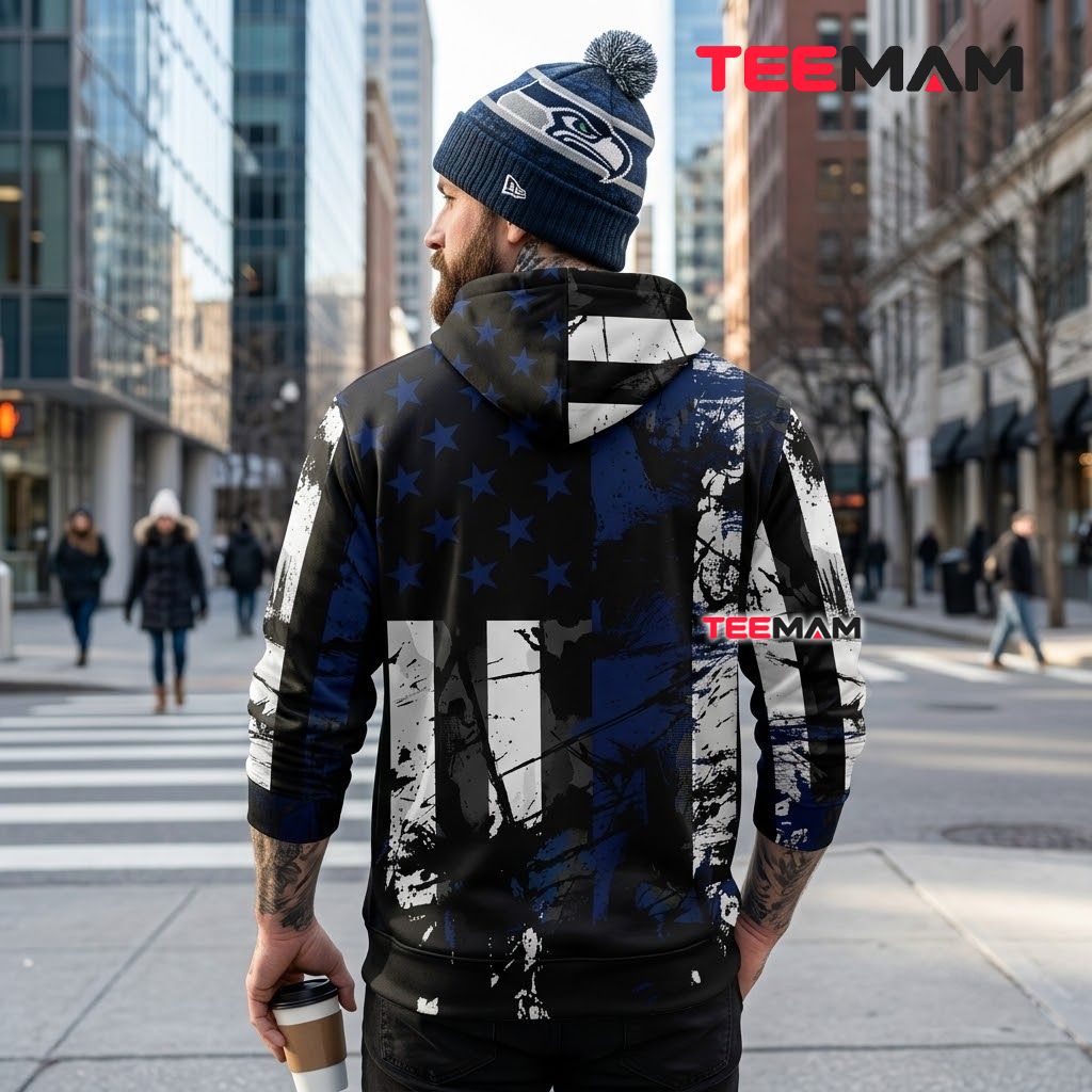 Seattle Seahawks 3D Hoodie American Flag Grunge Print Version 3 Seattle Seahawks 3D Hoodie American Flag Grunge Print Version 3