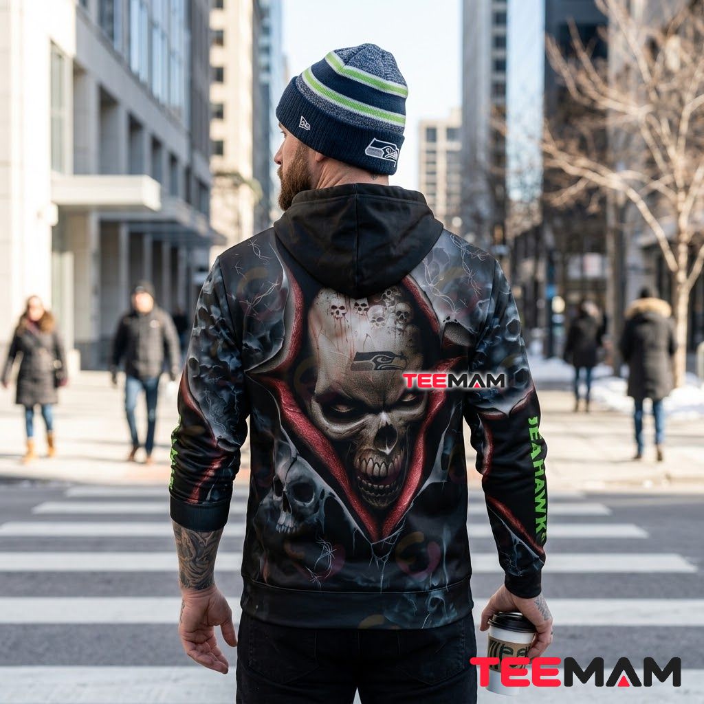 Seattle Seahawks 3D Hoodie Rock Hand Tattoo Skull Fog Version 3 Seattle Seahawks 3D Hoodie Rock Hand Tattoo Skull Fog Version 3