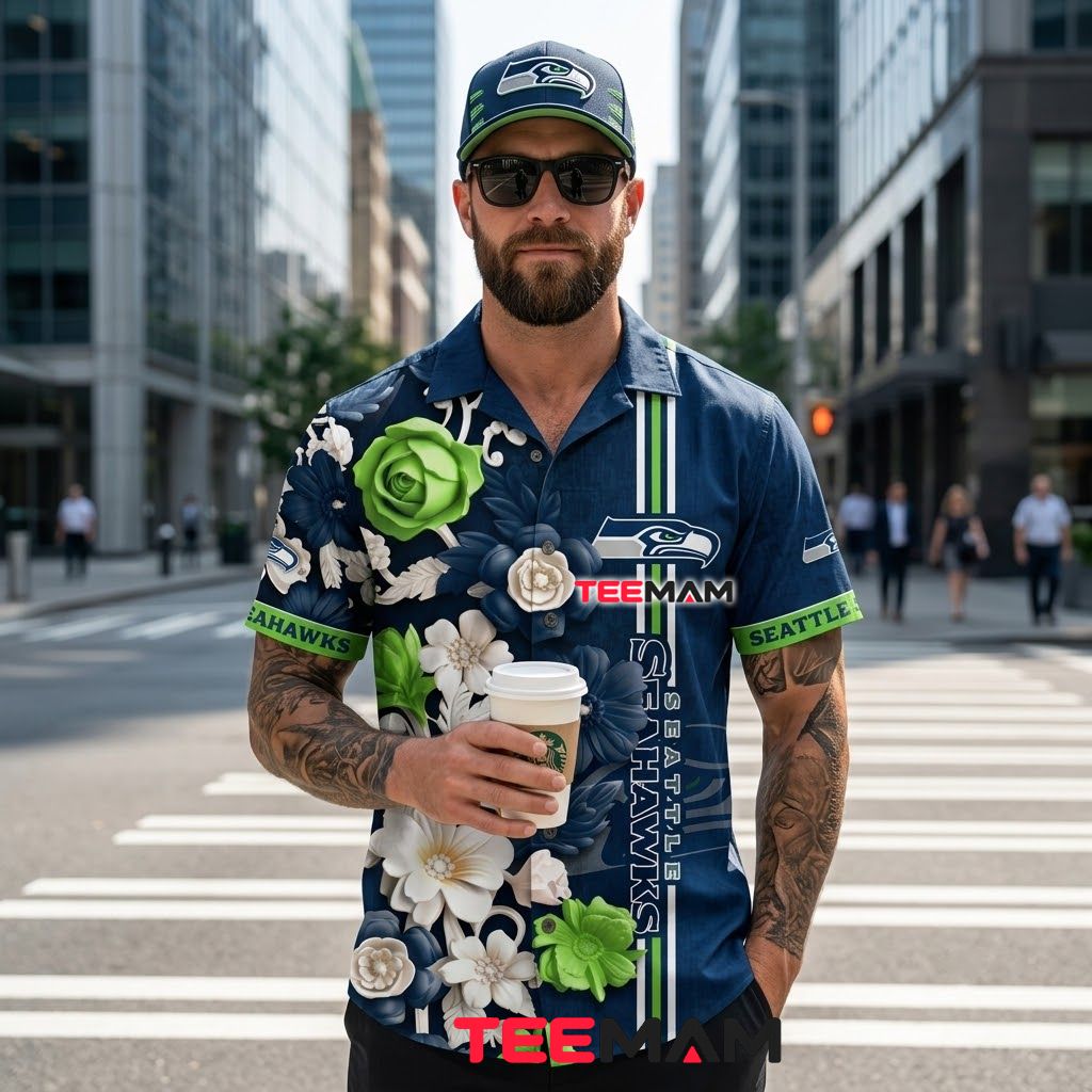 Seattle Seahawks Aloha Shirt Rose Garden Back Seattle Seahawks Aloha Shirt Rose Garden Back
