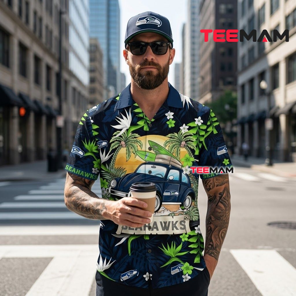 Seattle Seahawks Aloha Shirt Surf Car Back Seattle Seahawks Aloha Shirt Surf Car Back