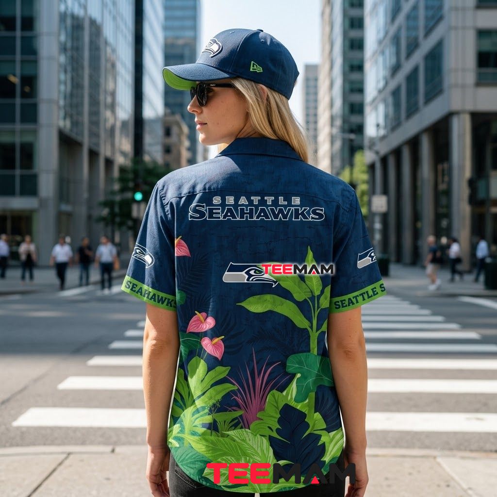 Seattle Seahawks Aloha Shirt Tropical Foliage Version 3 Seattle Seahawks Aloha Shirt Tropical Foliage Version 3