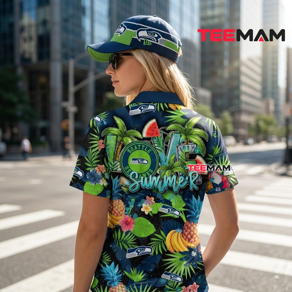 Seattle Seahawks Button Up Shirt Summer Fruit Beach Version 3 Seattle Seahawks Button Up Shirt Summer Fruit Beach Version 3