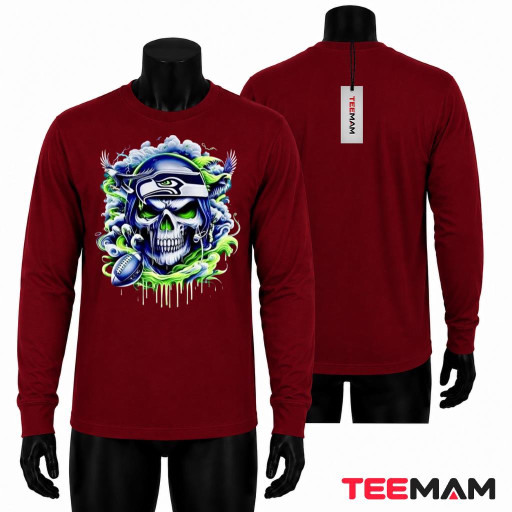 Seattle Seahawks Halloween Long Sleeve Skull Storm Eagle Seattle Seahawks Halloween Long Sleeve Skull Storm Eagle