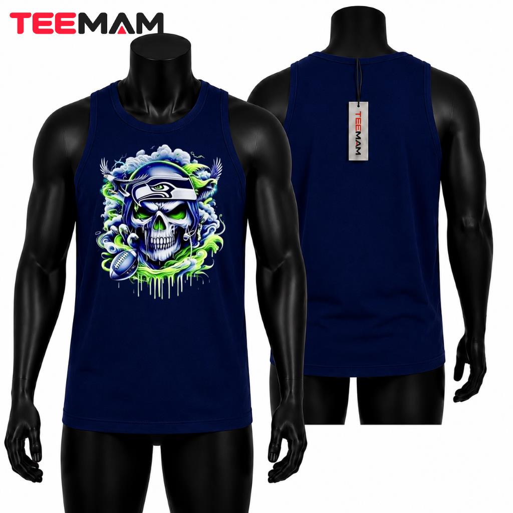 Seattle Seahawks Halloween Tank Top Skull Storm Eagle Seattle Seahawks Halloween Tank Top Skull Storm Eagle