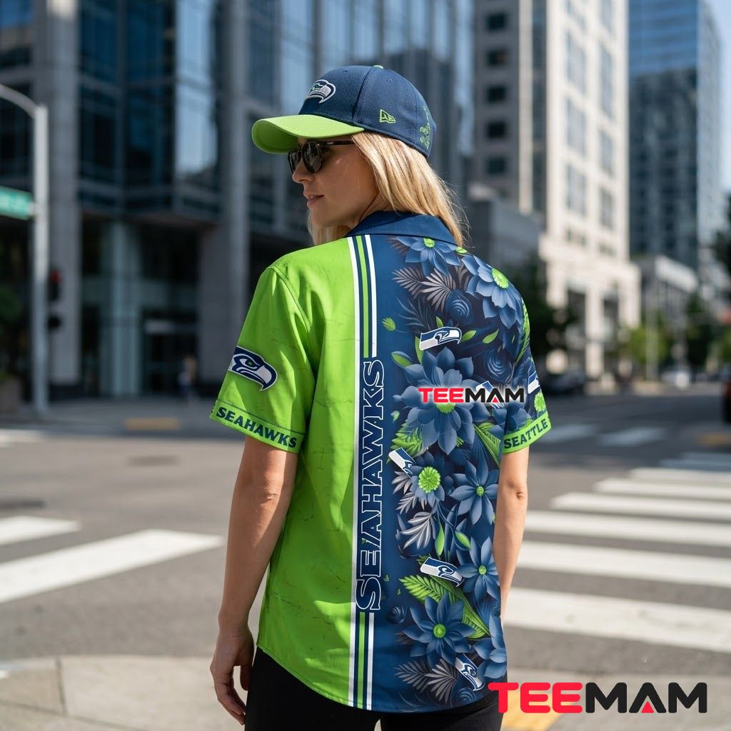 Seattle Seahawks Hawaiian Shirt Dark Daisy Version 3 Seattle Seahawks Hawaiian Shirt Dark Daisy Version 3