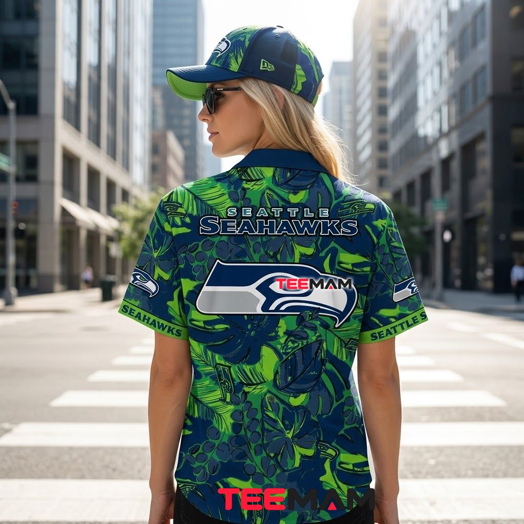 Seattle Seahawks Hawaiian Shirt Jungle Camo Version 3 Seattle Seahawks Hawaiian Shirt Jungle Camo Version 3