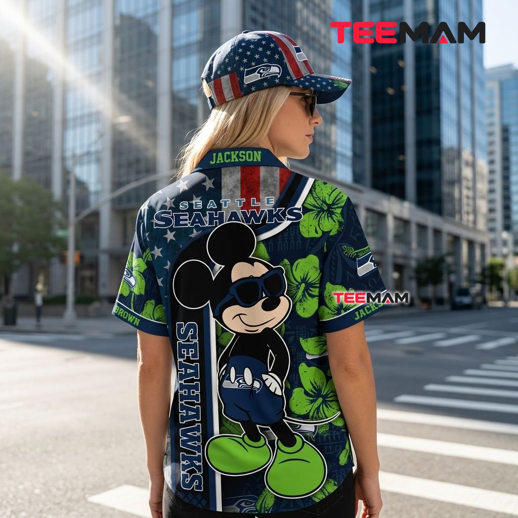 Seattle Seahawks Hawaiian Shirt Mickey Mouse Version 3 Seattle Seahawks Hawaiian Shirt Mickey Mouse Version 3