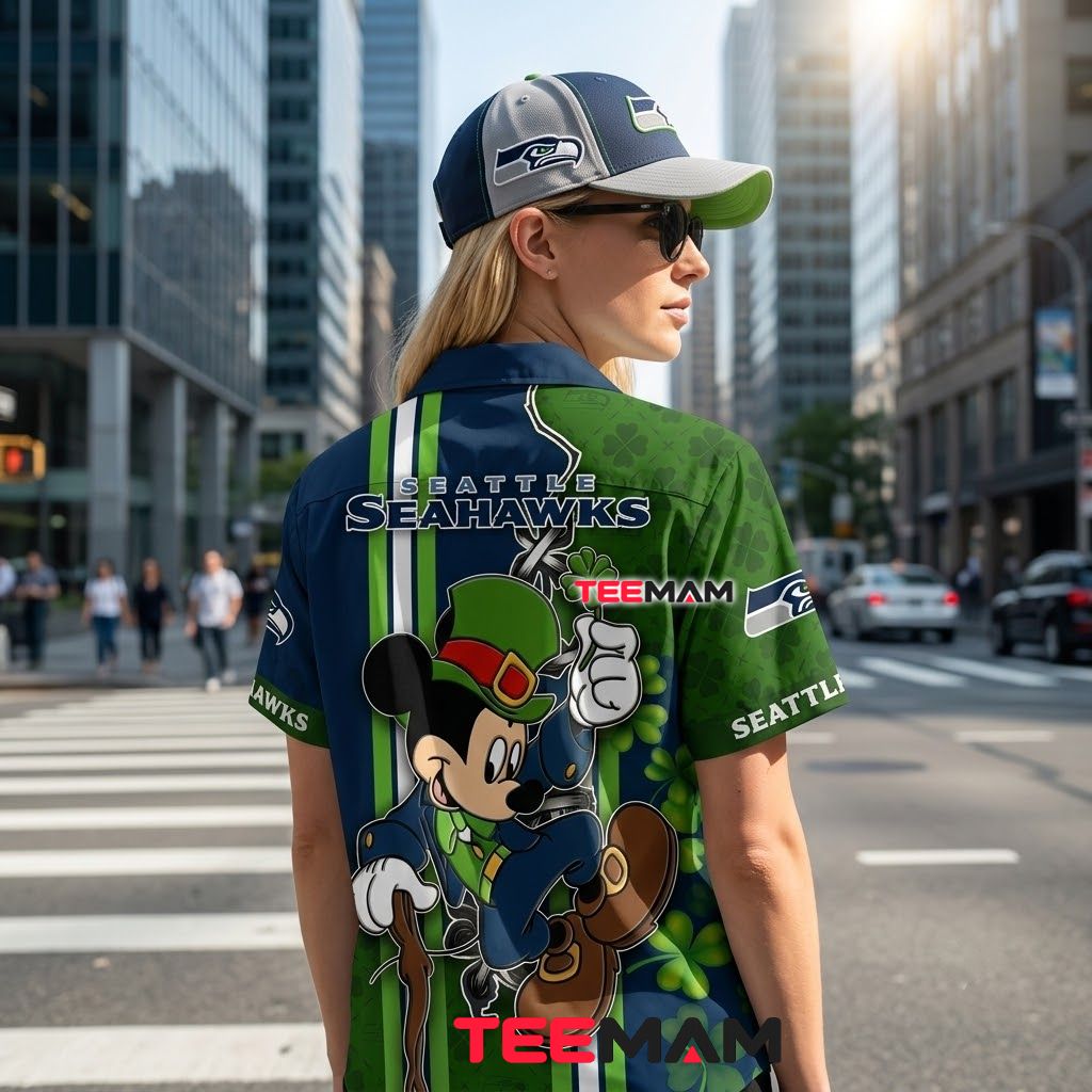 Seattle Seahawks Hawaiian Shirt St. Patrick Day Version 3 Seattle Seahawks Hawaiian Shirt St. Patrick Day Version 3