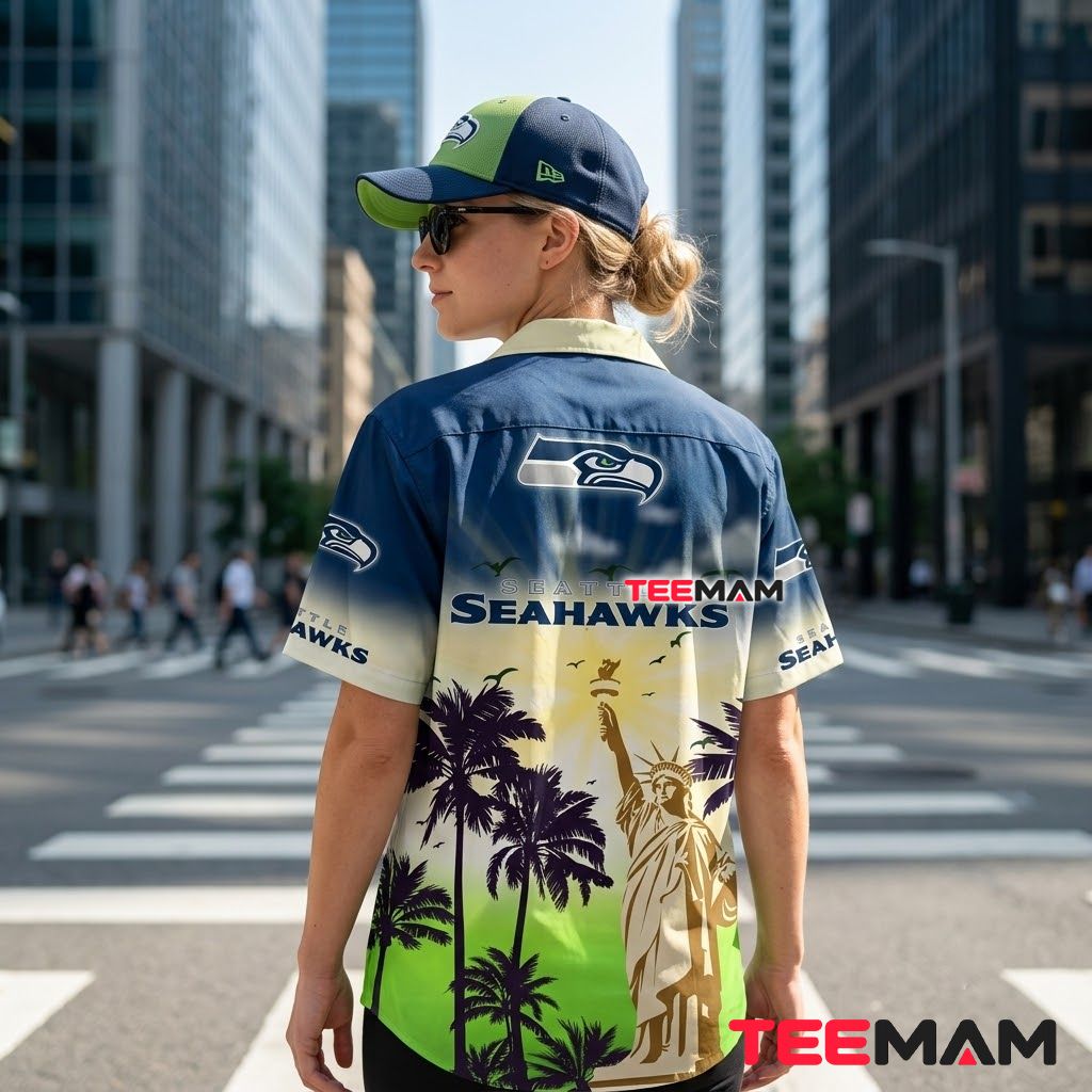 Seattle Seahawks Tropical Shirt Liberty Palm Version 3 Seattle Seahawks Tropical Shirt Liberty Palm Version 3