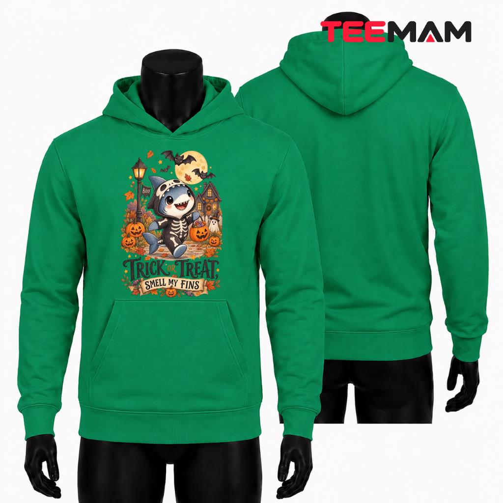 Shark Halloween Hoodie Cute Skeleton Costume Trick Treat Shark Halloween Hoodie Cute Skeleton Costume Trick Treat