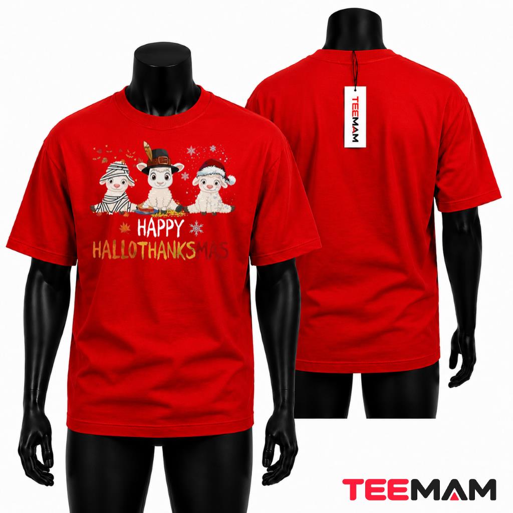 Sheep Holiday Mashup T-Shirt Cute Farm Animal Festive Gift