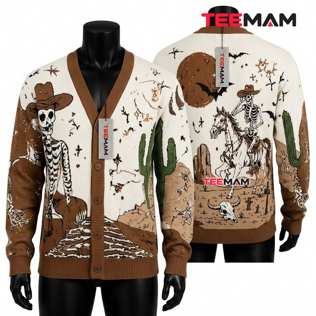 Skeleton Halloween Cardigan Dancing Graveyard Party Skeleton Halloween Cardigan Dancing Graveyard Party