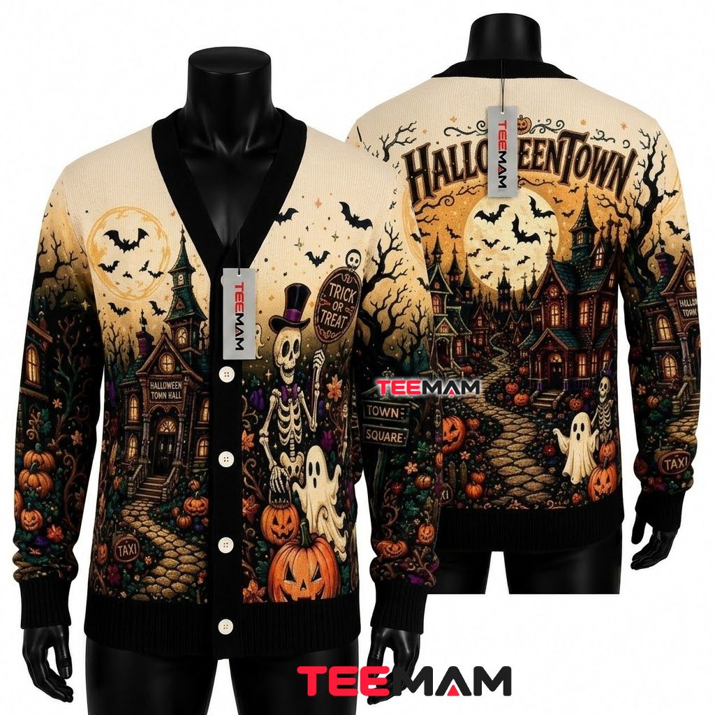 Skeleton Halloween Cardigan Town Square Trick Treat 1