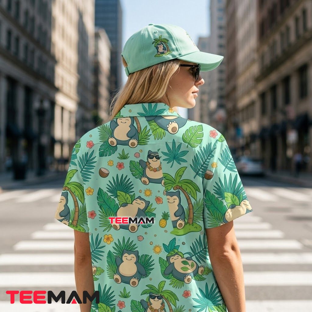 Snorlax Pokemon Hawaiian Shirt Tropical Palm Set Version 3 Snorlax Pokemon Hawaiian Shirt Tropical Palm Set Version 3