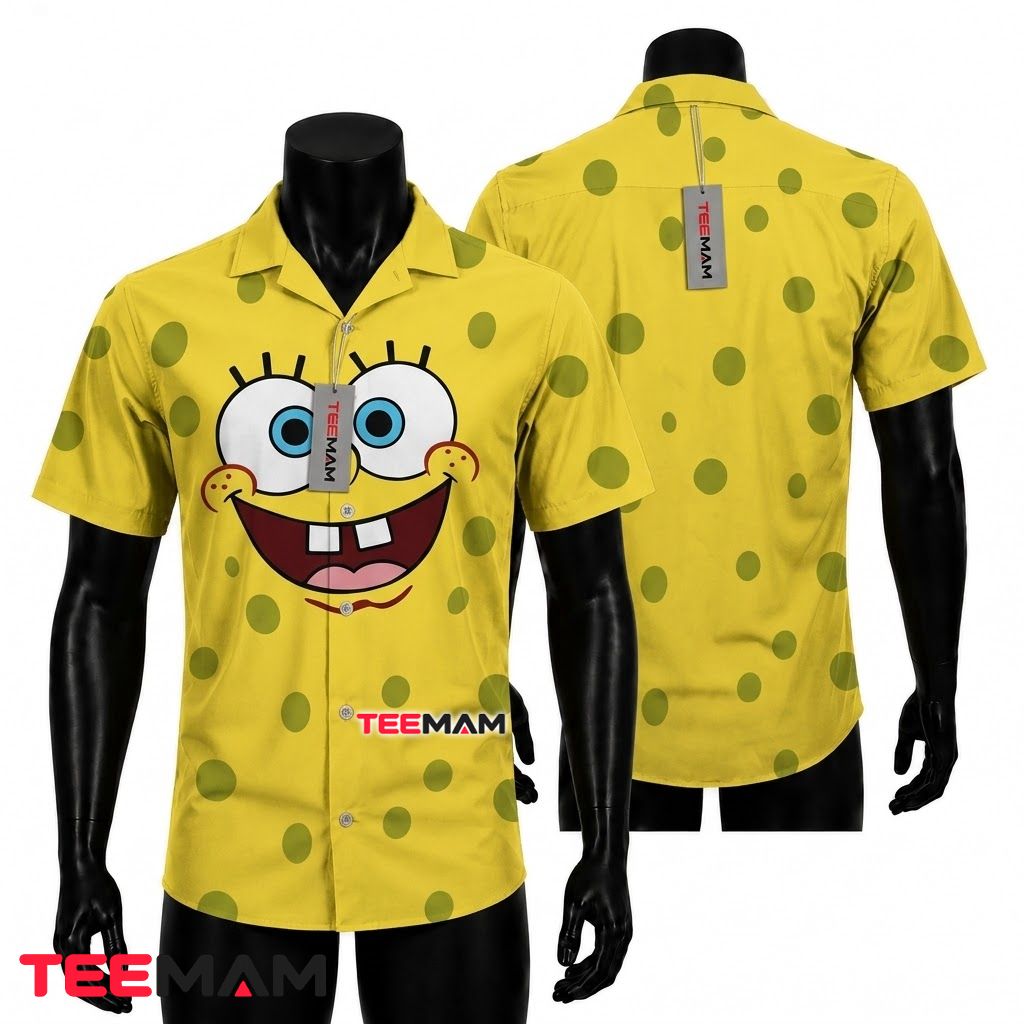 Spongebob Hawaiian Shirt Big Face Costume Cosplay Front