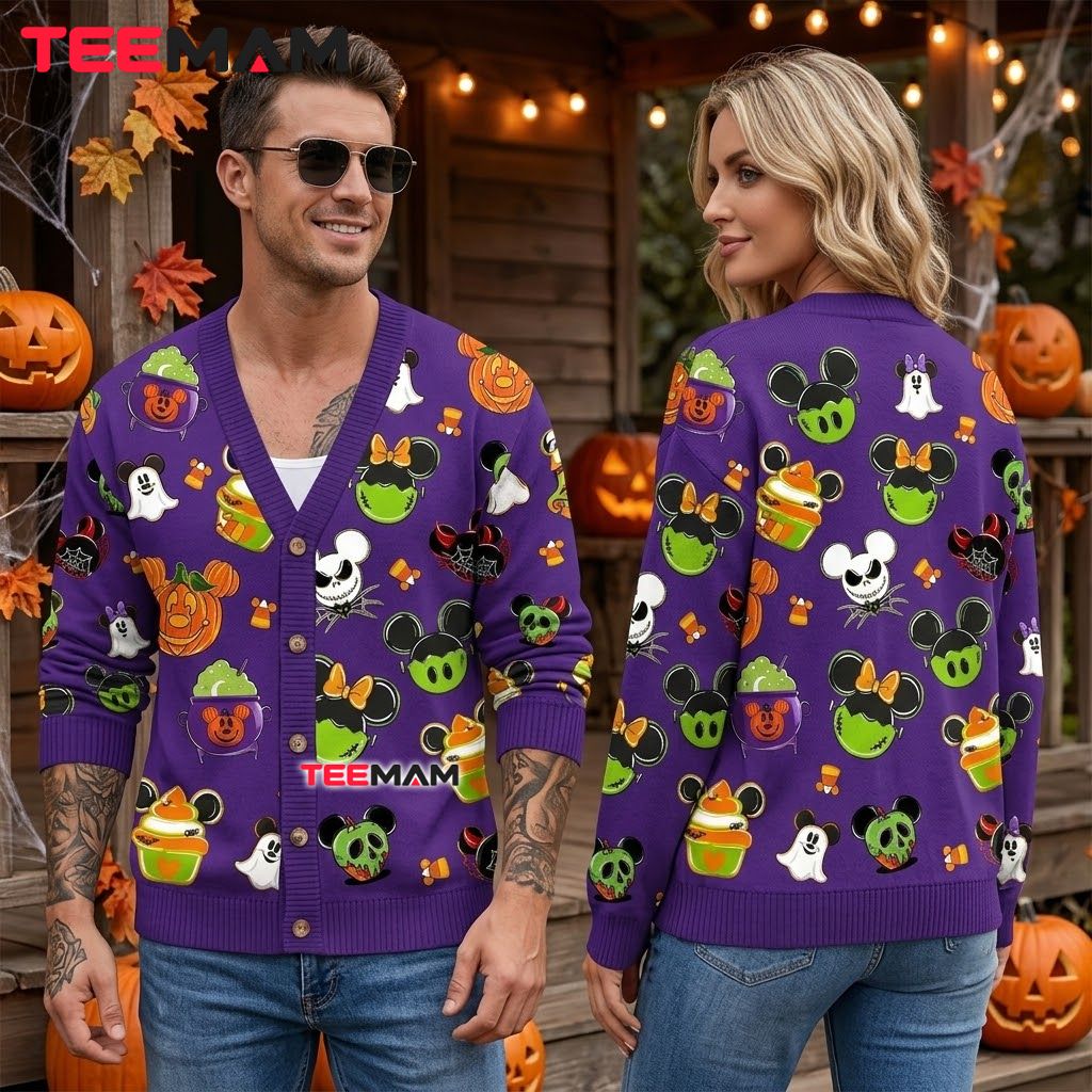 Spooky Disney Halloween Cardigan Mickey Minnie Pumpkin Sweater 2 Spooky Disney Halloween Cardigan Mickey Minnie Pumpkin Sweater 2