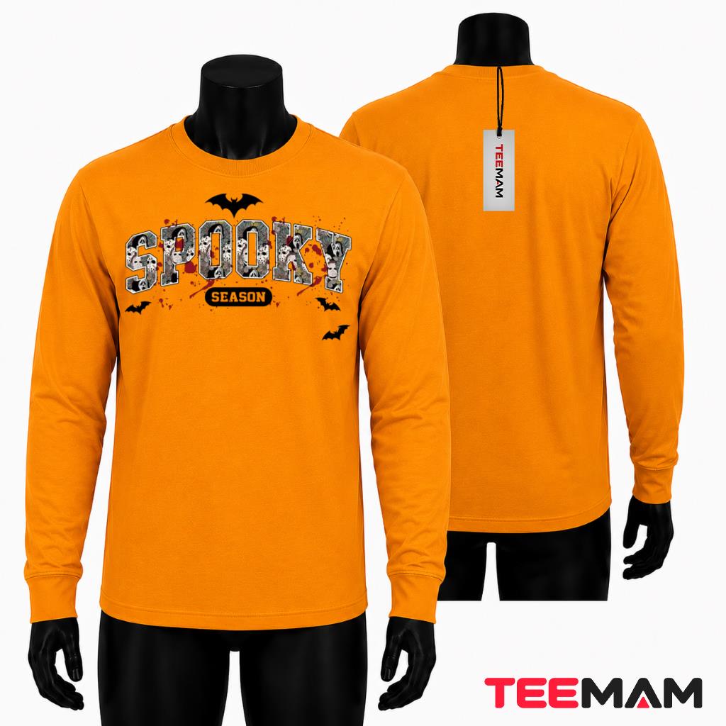 Spooky Season Halloween Horror Movie Long Sleeve Bloody Letters Spooky Season Halloween Horror Movie Long Sleeve Bloody Letters