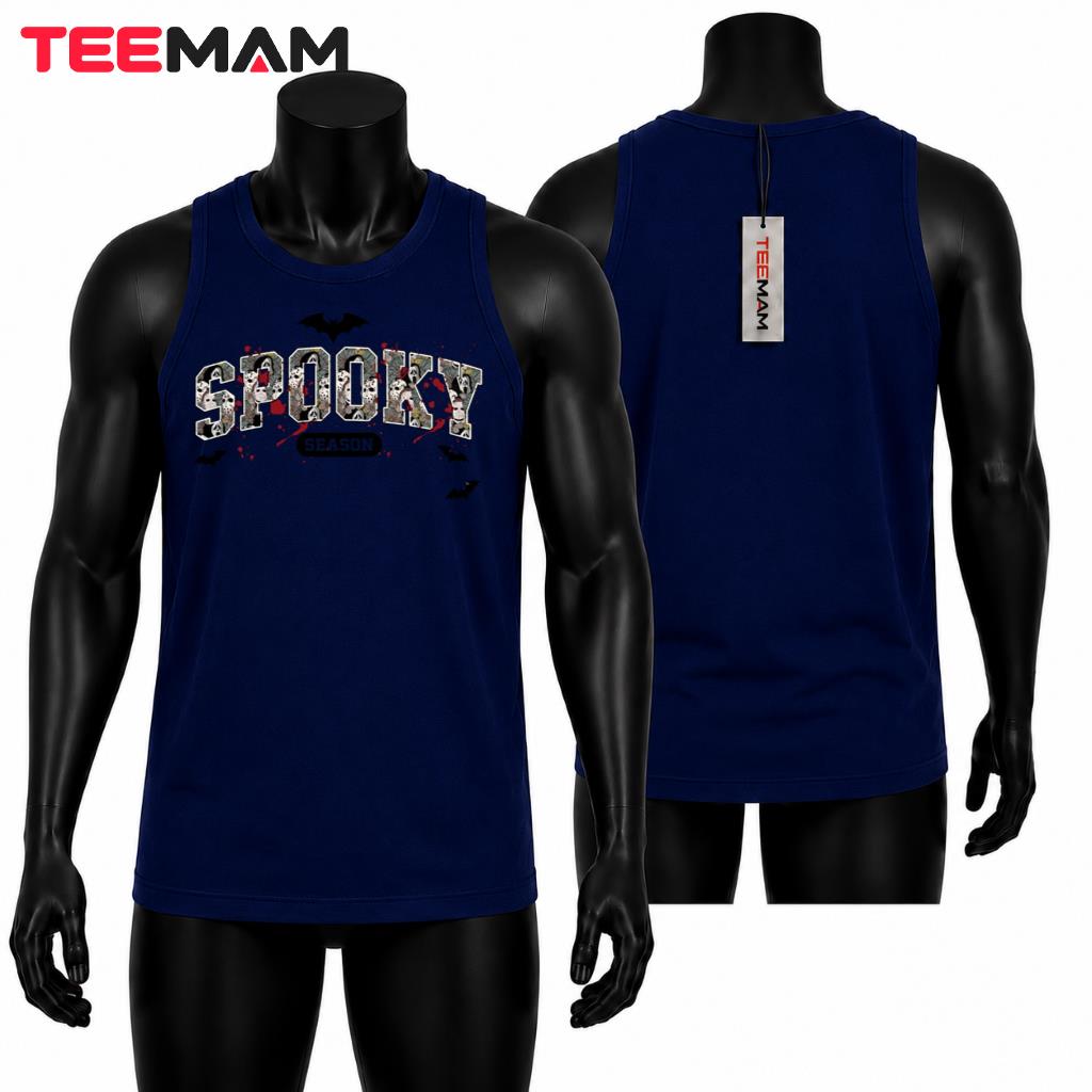 Spooky Season Halloween Horror Movie Tank Top Bloody Letters Spooky Season Halloween Horror Movie Tank Top Bloody Letters