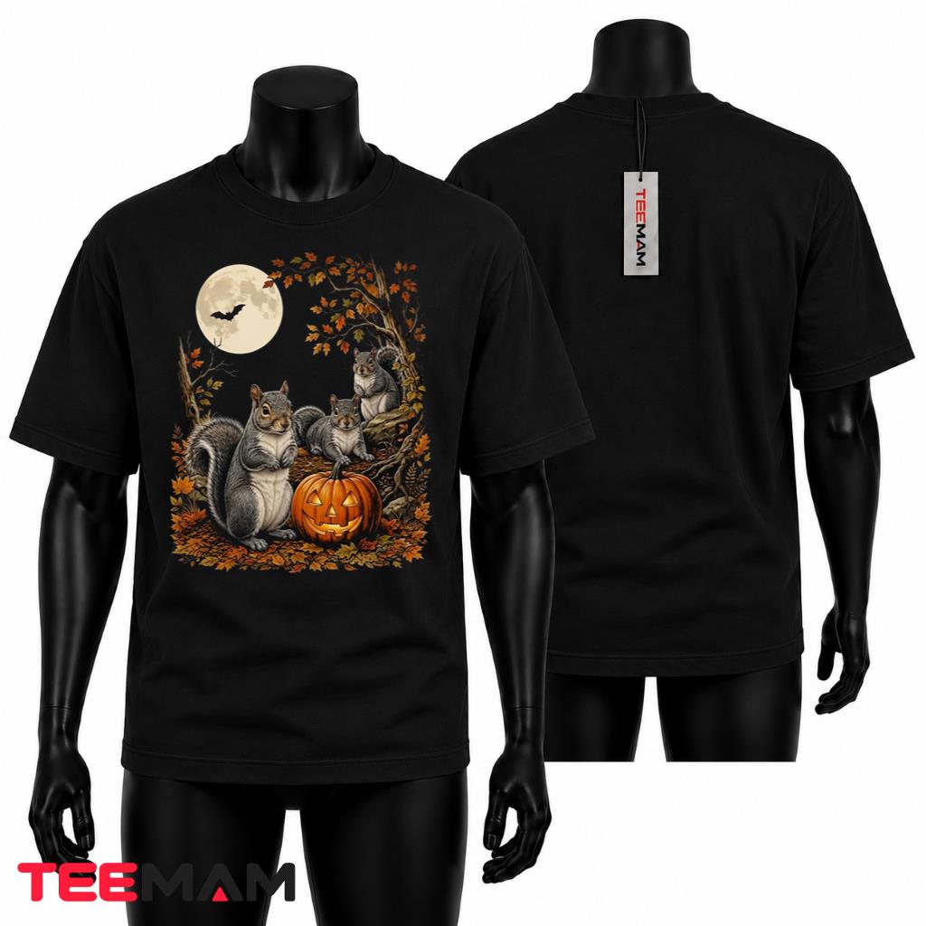 Squirrel Halloween T-Shirt Spooky Cute Autumn Pumpkin Party