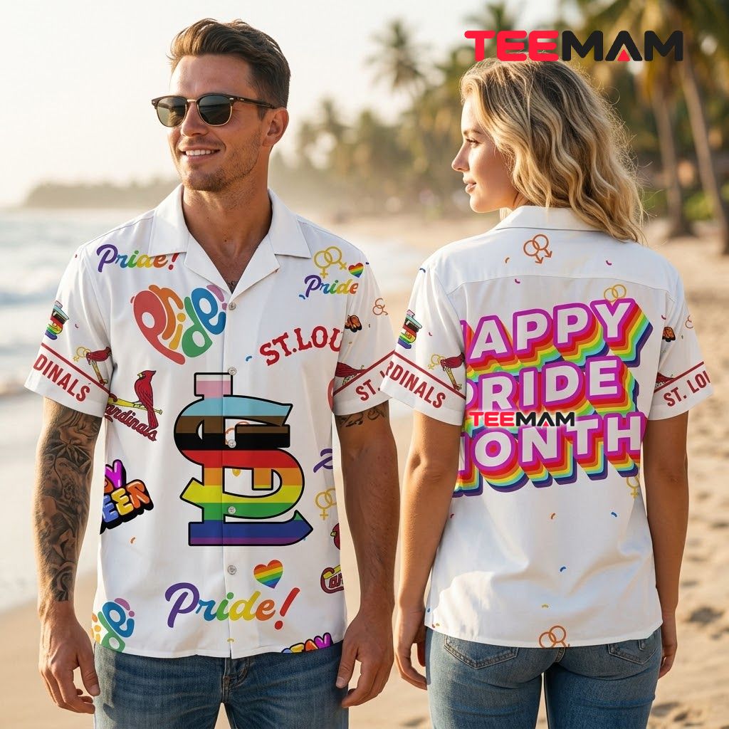 St Louis Cardinals Aloha Shirt Pride Rainbow Back St Louis Cardinals Aloha Shirt Pride Rainbow Back