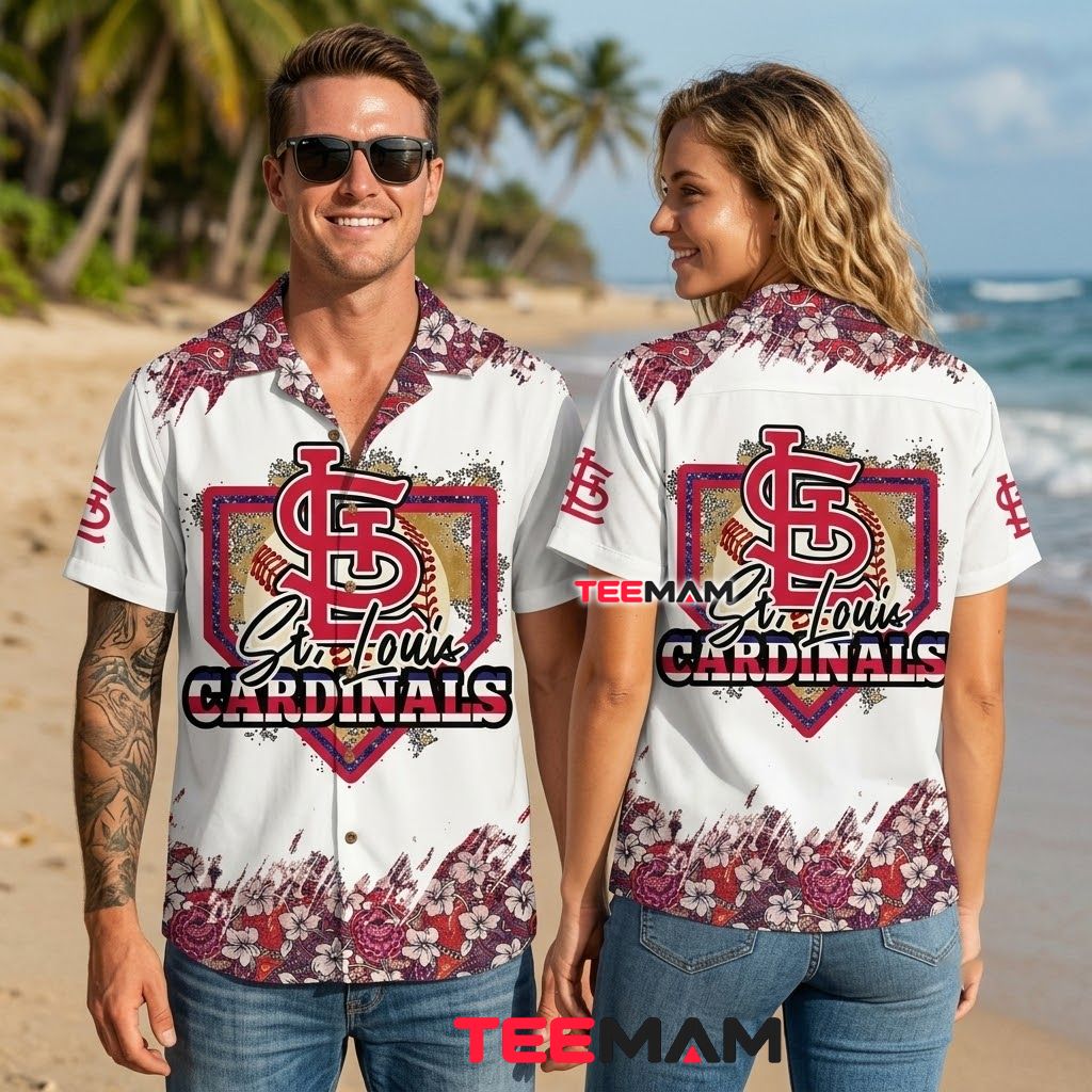 St Louis Cardinals Hawaiian Shirt Home Plate Back St Louis Cardinals Hawaiian Shirt Home Plate Back