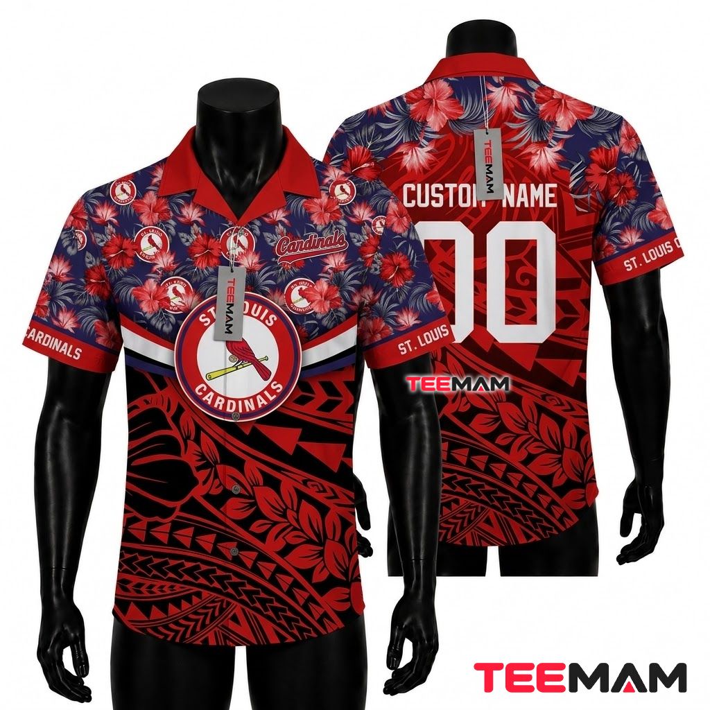 St Louis Cardinals Hawaiian Shirt Polynesian Tribal Front