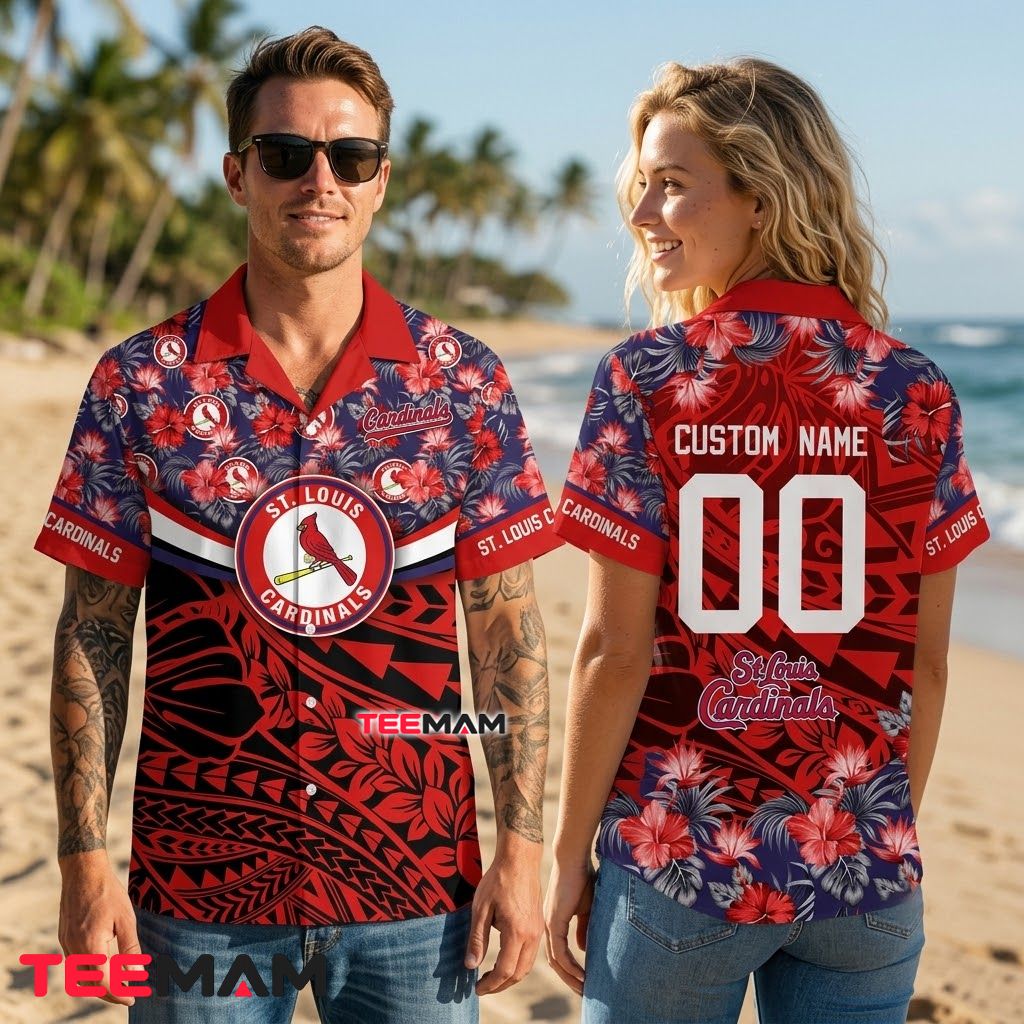 St Louis Cardinals Hawaiian Shirt Polynesian Tribal Back St Louis Cardinals Hawaiian Shirt Polynesian Tribal Back