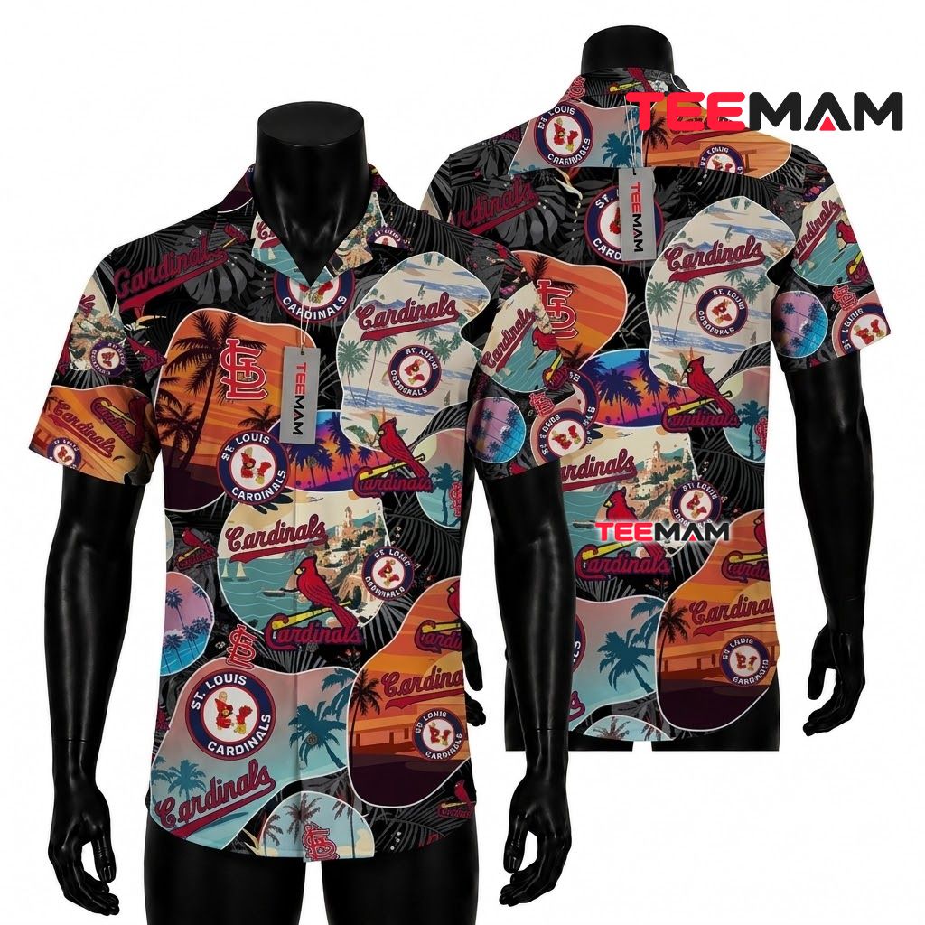 St Louis Cardinals Hawaiian Shirt Retro Patchwork Front