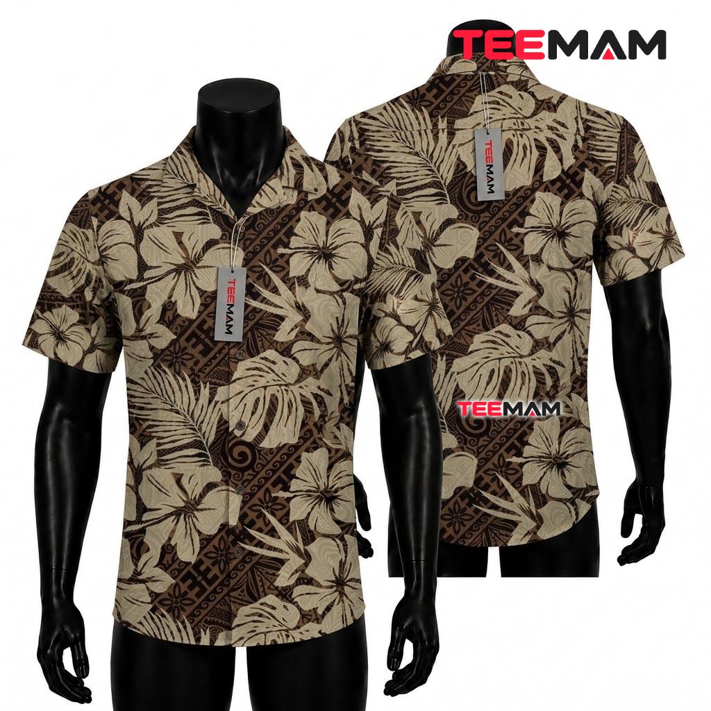 Texas Rangers Aloha Shirt Dark Hibiscus